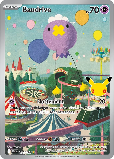 Carte Baudrive en illustration rare, extension 30e Anniversaire