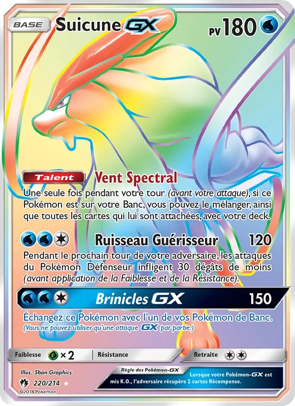 Suicune GX 220/214 - Tonnerre Perdu - Pokémon JCC