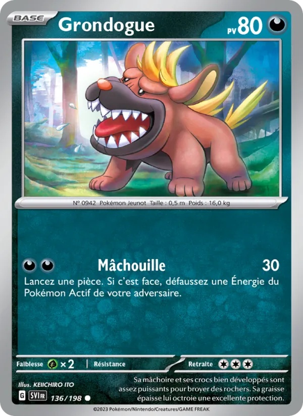 Grondogue 136/198 - Écarlate et Violet - Pokémon JCC
