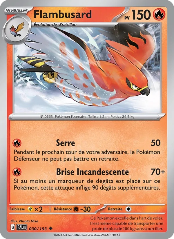 Flambusard 030/193 - Évolutions à Paldea - Pokémon JCC