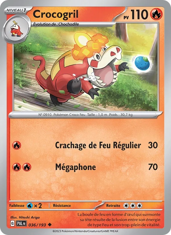 Crocogril 036/193 - Évolutions à Paldea - Pokémon JCC