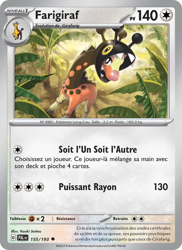 Farigiraf 155/193 - Évolutions à Paldea - Pokémon JCC
