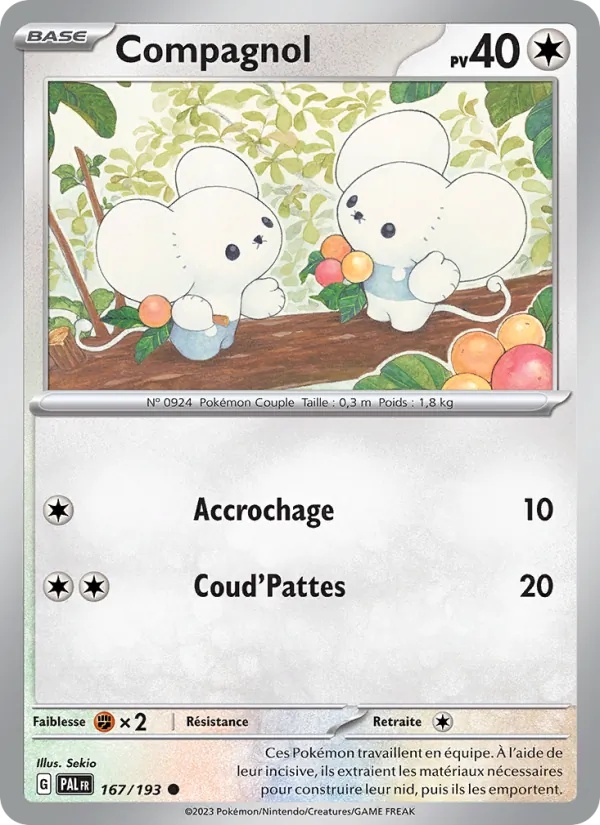 Compagnol 167/193 - Évolutions à Paldea - Pokémon JCC