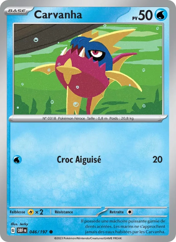 Carvanha 046/197 - Flammes Obsidiennes - Pokémon JCC
