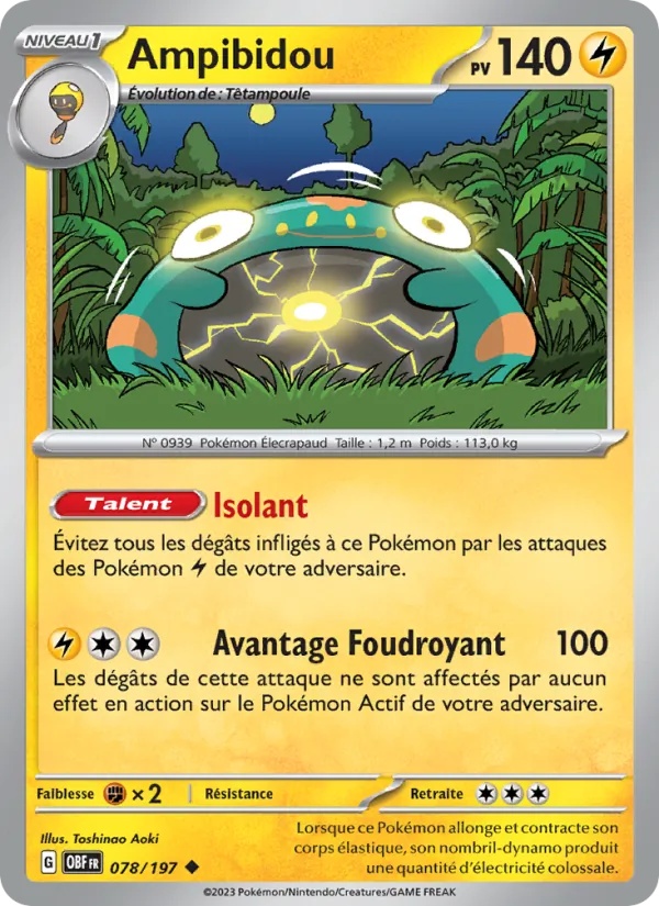 Ampibidou 078/197 - Flammes Obsidiennes - Pokémon JCC