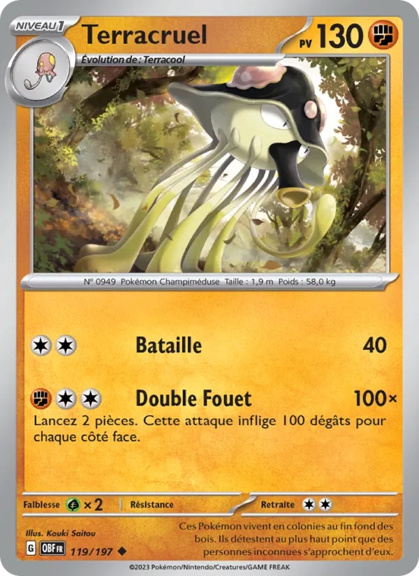 Terracruel 119/197 - Flammes Obsidiennes - Pokémon JCC