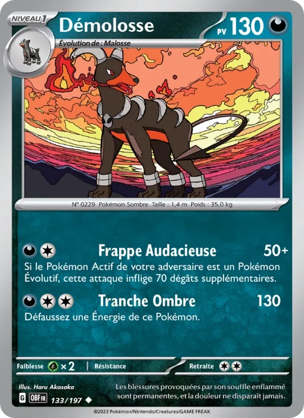 Démolosse 133/197 - Flammes Obsidiennes - Pokémon JCC
