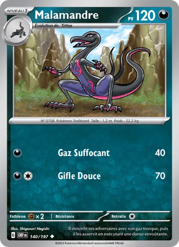 Malamandre 140/197 - Flammes Obsidiennes - Pokémon JCC