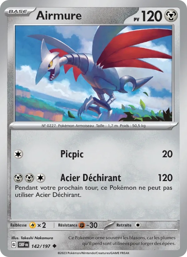 Airmure 142/197 - Flammes Obsidiennes - Pokémon JCC