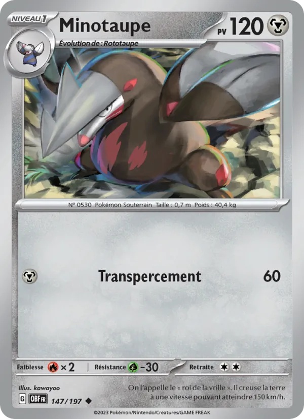 Minotaupe 147/197 - Flammes Obsidiennes - Pokémon JCC