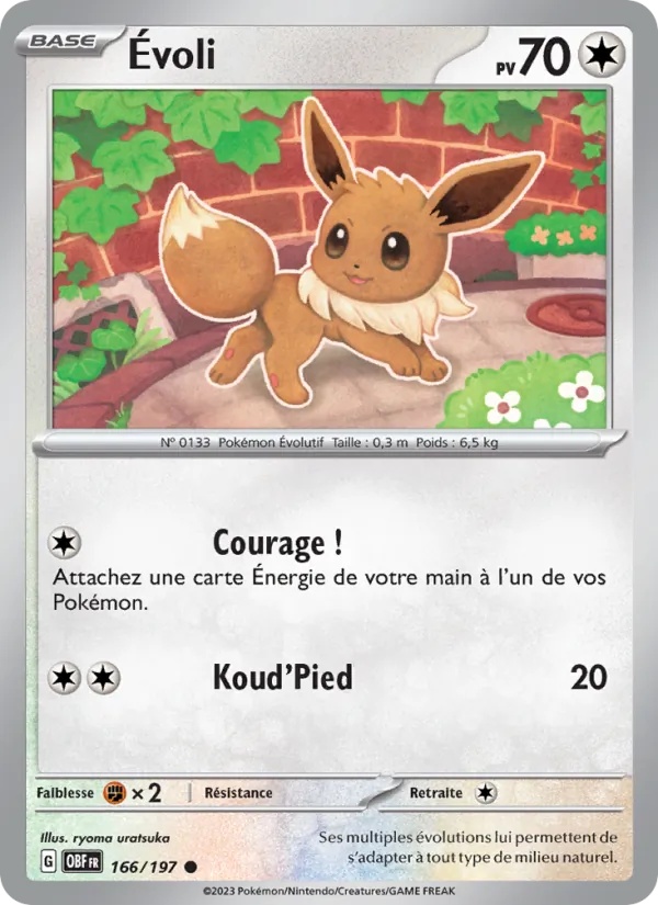 Évoli 166/197 - Flammes Obsidiennes - Pokémon JCC