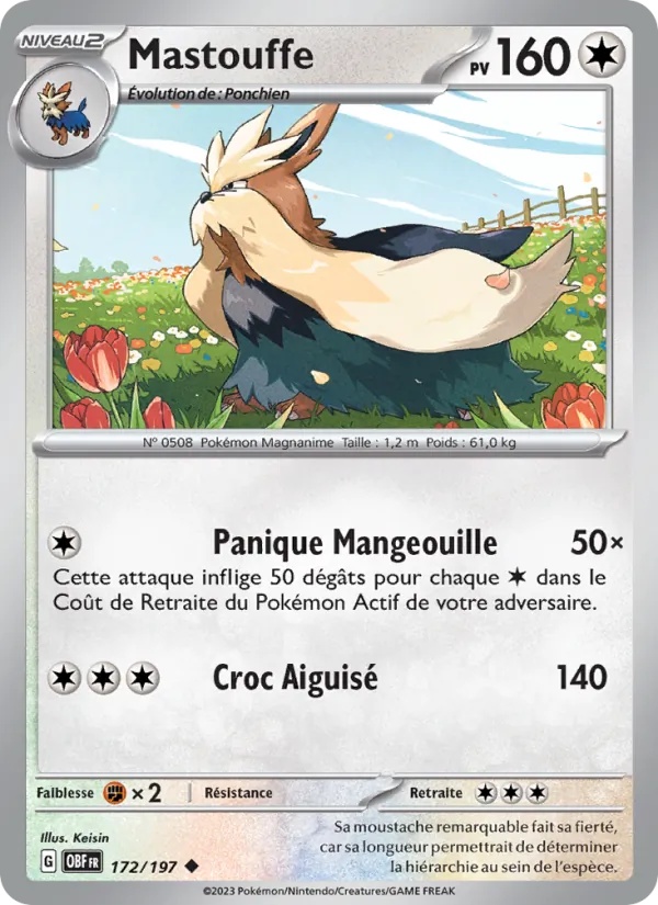 Mastouffe 172/197 - Flammes Obsidiennes - Pokémon JCC