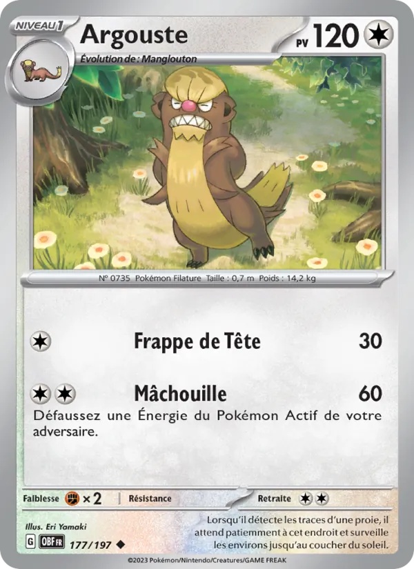 Argouste 177/197 - Flammes Obsidiennes - Pokémon JCC