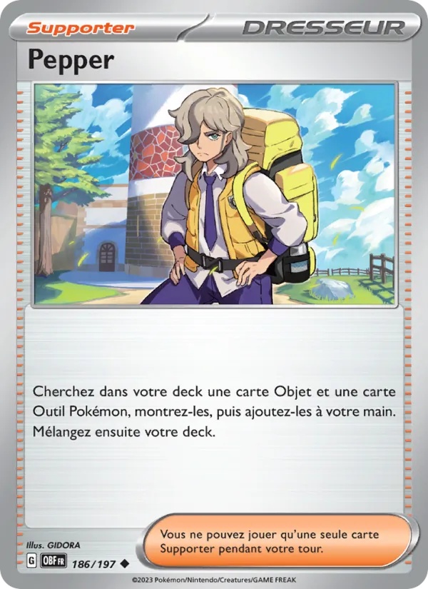Pepper 186/197 - Flammes Obsidiennes - Pokémon JCC