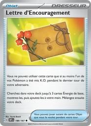 Lettre d'Encouragement 189/197 - Flammes Obsidiennes - Pokémon JCC