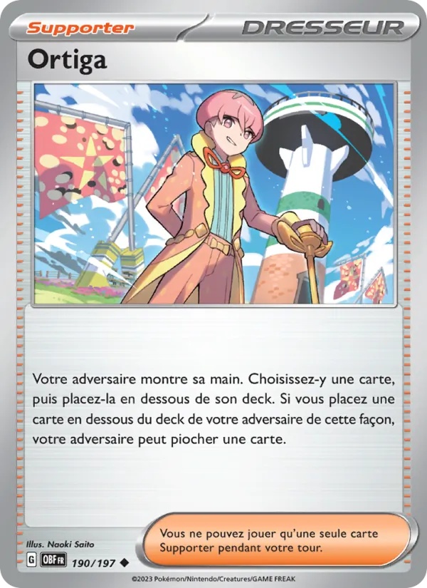 Ortiga 190/197 - Flammes Obsidiennes - Pokémon JCC