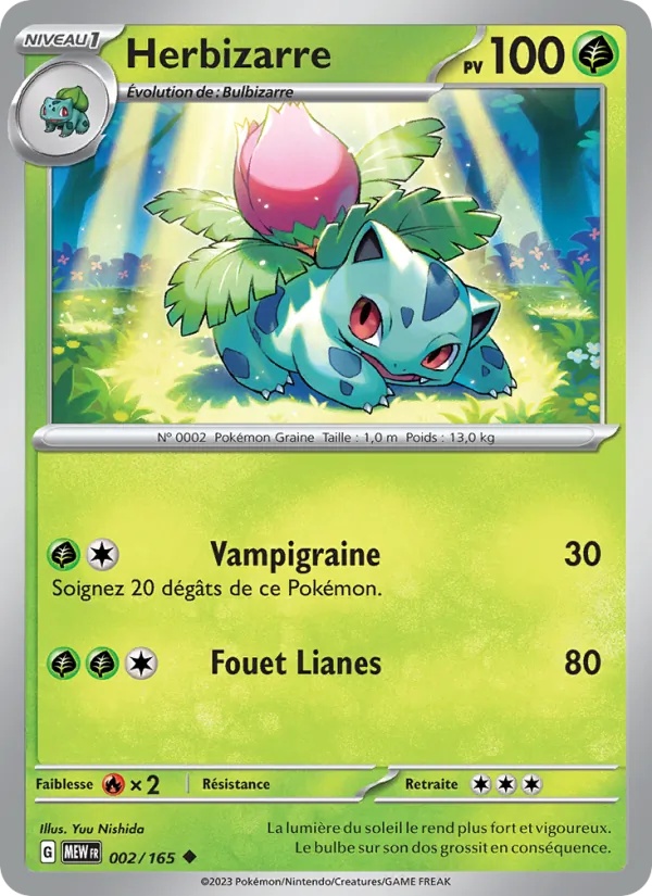 Herbizarre 002/165 - 151 - Pokémon JCC