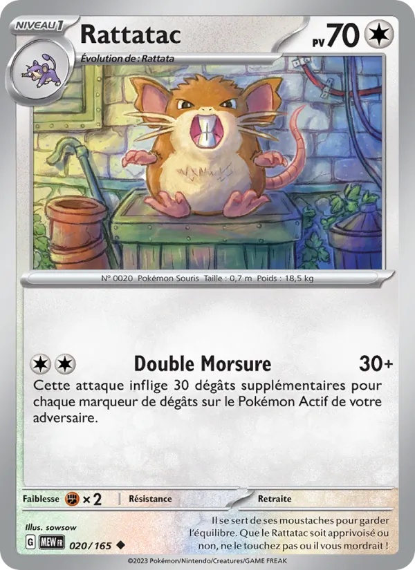 Rattatac 020/165 - 151 - Pokémon JCC