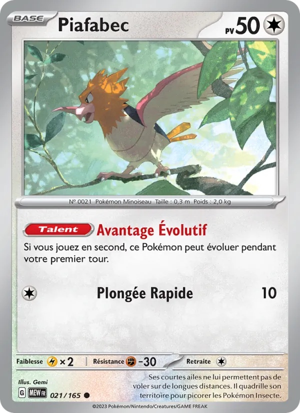 Piafabec 021/165 - 151 - Pokémon JCC