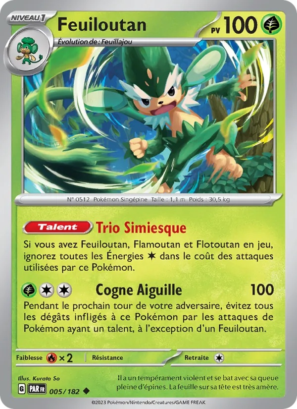 Feuiloutan 005/182 - Faille Paradoxe - Pokémon JCC