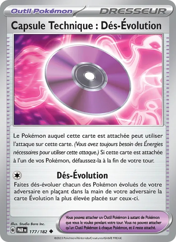 Capsule Technique : Dés-Évolution 177/182 - Faille Paradoxe - Pokémon JCC