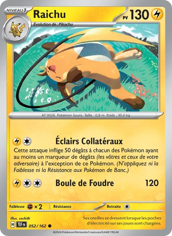 Raichu 052/162 - Forces Temporelles - Pokémon JCC
