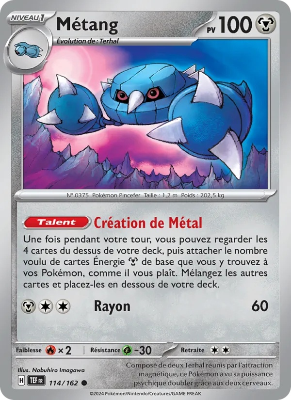 Métang 114/162 - Forces Temporelles - Pokémon JCC