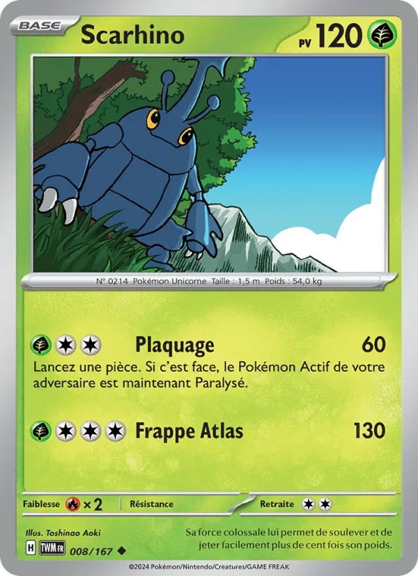 Scarhino 008/167 - Mascarade Crépusculaire - Pokémon JCC