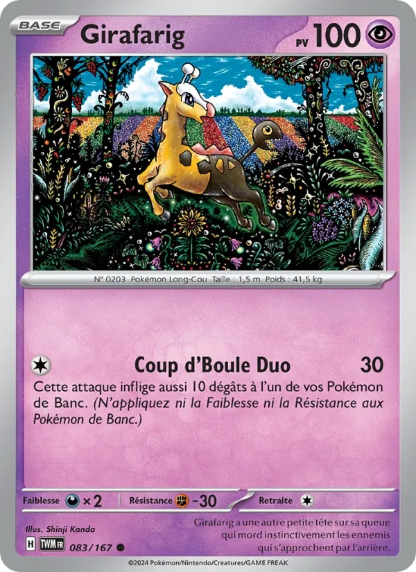 Girafarig 083/167 - Mascarade Crépusculaire - Pokémon JCC