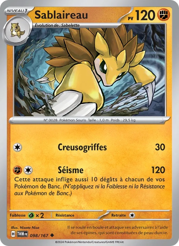 Sablaireau 098/167 - Mascarade Crépusculaire - Pokémon JCC