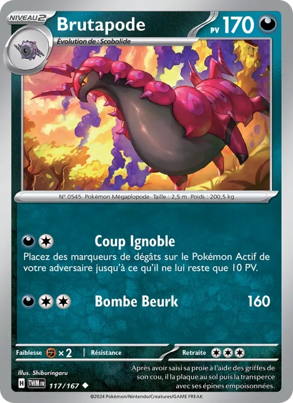 Brutapode 117/167 - Mascarade Crépusculaire - Pokémon JCC