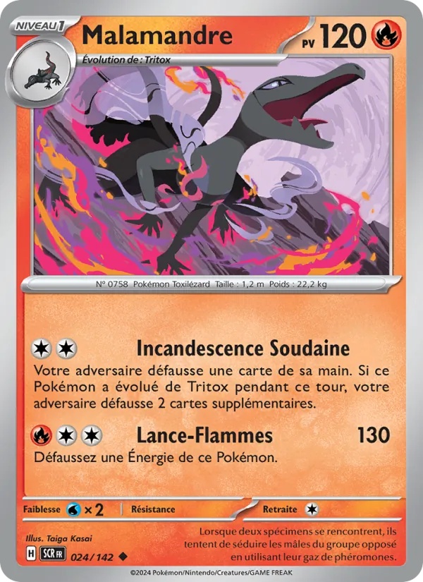 Malamandre 024/142 - Couronne Stellaire - Pokémon JCC