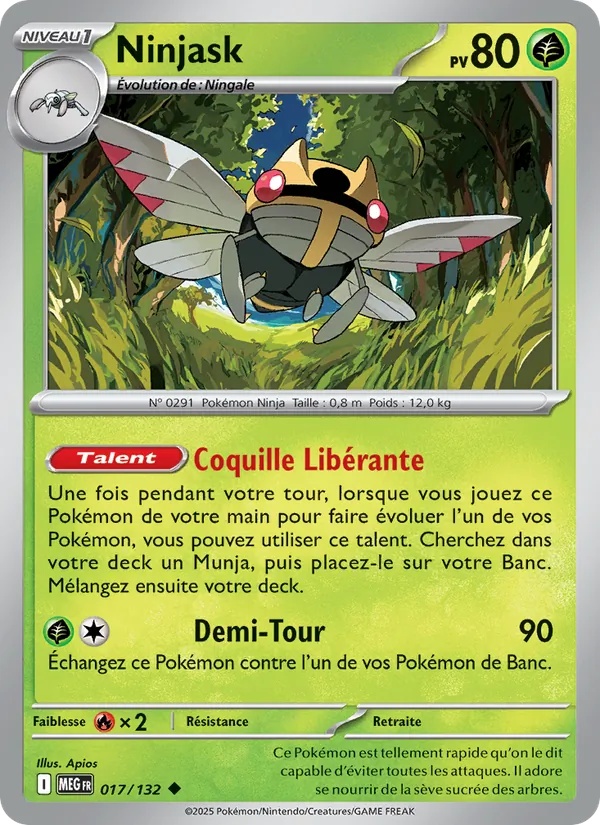 Ninjask 017/132 - Méga-Évolution - Pokémon JCC