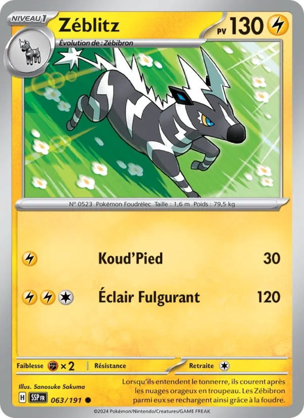Zéblitz 063/191 - Étincelles Déferlantes - Pokémon JCC