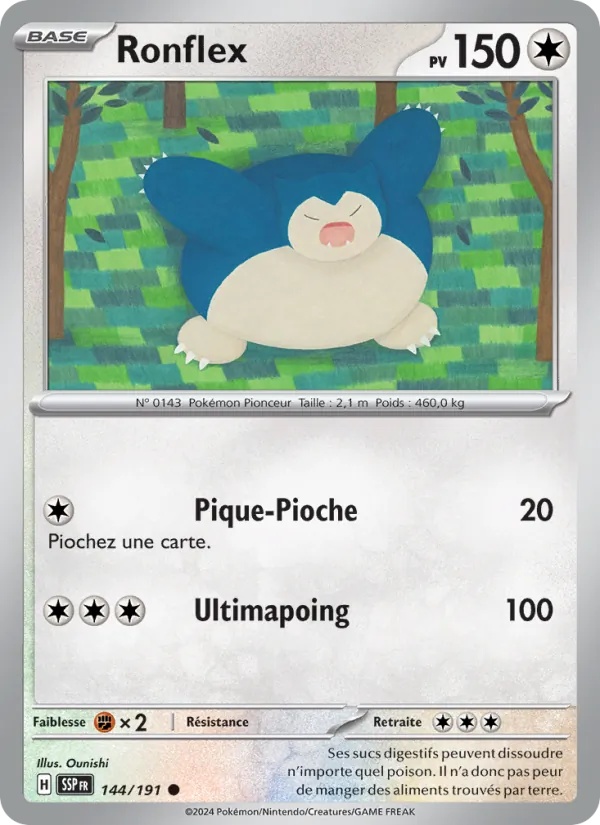 Ronflex 144/191 - Étincelles Déferlantes - Pokémon JCC