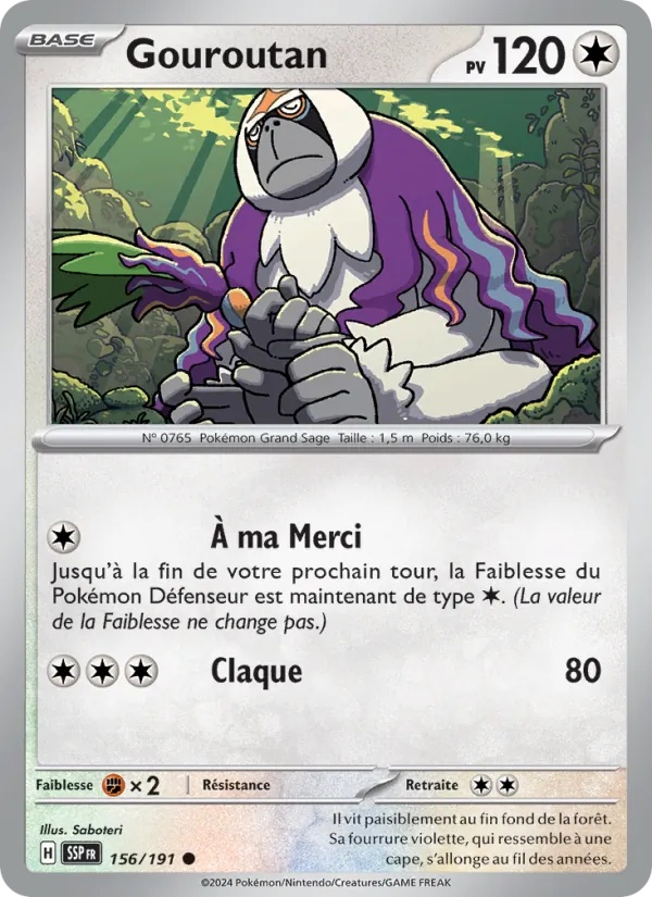 Gouroutan 156/191 - Étincelles Déferlantes - Pokémon JCC