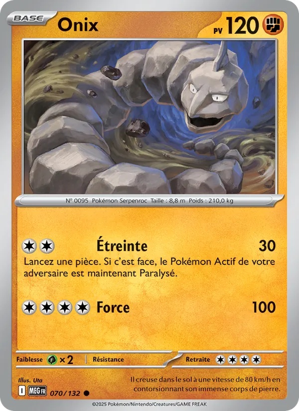 Onix 070/132 - Méga-Évolution - Pokémon JCC