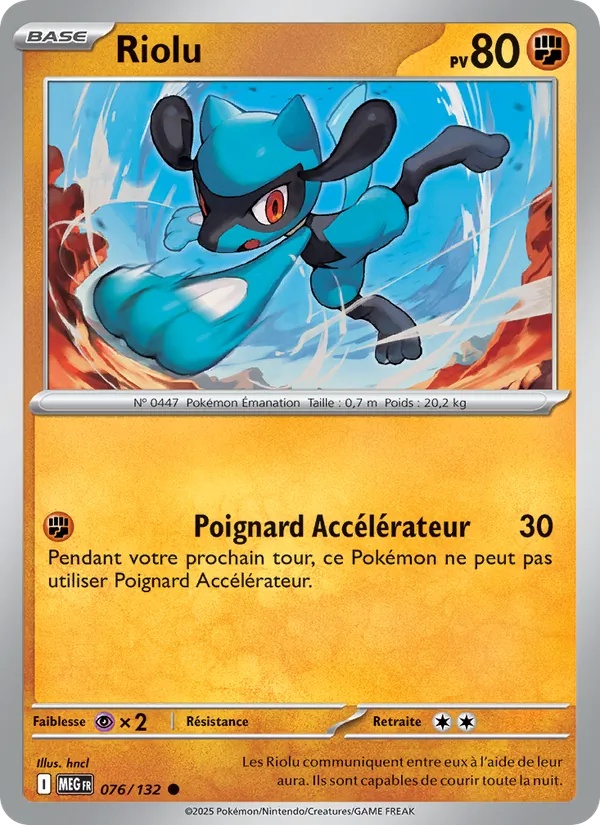 Riolu 076/132 - Méga-Évolution - Pokémon JCC