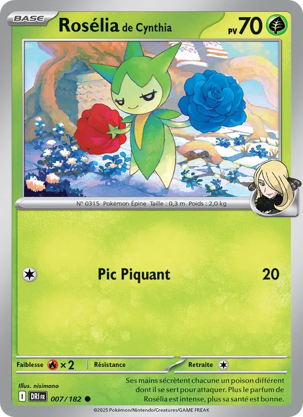 Rosélia de Cynthia 007/182 - Rivalités Destinées - Pokémon JCC