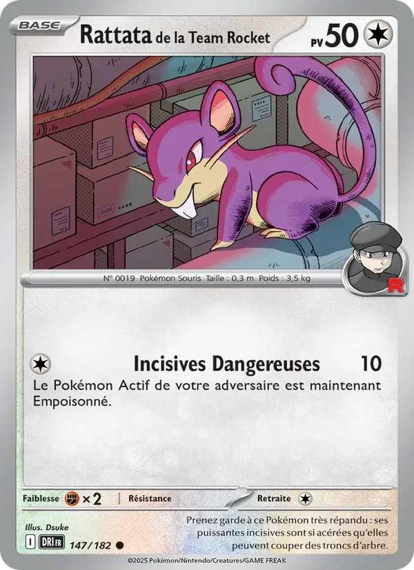 Rattata de la Team Rocket 147/182 - Rivalités Destinées - Pokémon JCC