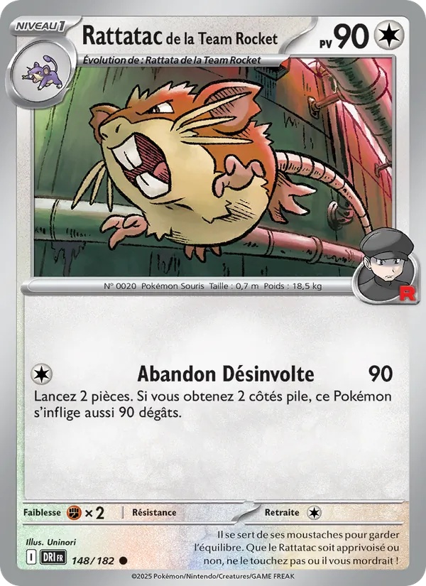 Rattatac de la Team Rocket 148/182 - Rivalités Destinées - Pokémon JCC