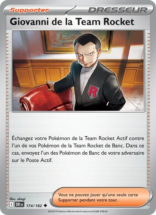 Giovanni de la Team Rocket 174/182 - Rivalités Destinées - Pokémon JCC