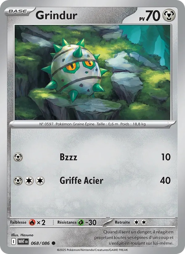 Grindur 068/86 - Flamme Blanche - Pokémon JCC