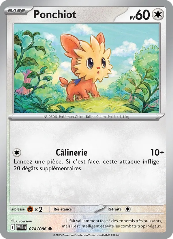 Ponchiot 074/86 - Flamme Blanche - Pokémon JCC
