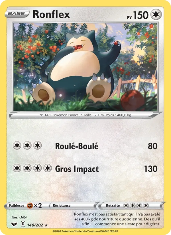 Ronflex 140/202 - Épée et Bouclier - Pokémon JCC