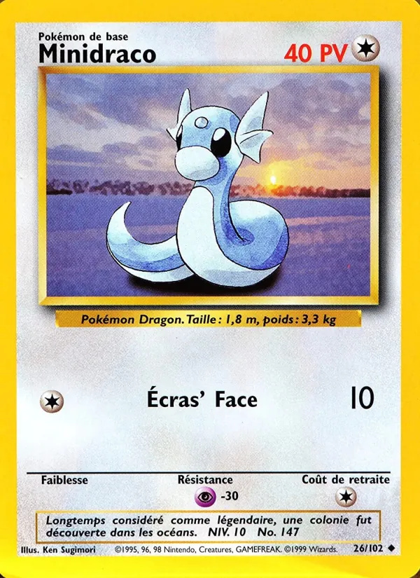 Minidraco 26/102 - Set de Base - Copyright 1999-2000 - Pokémon JCC
