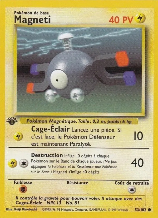 Magnéti 53/102 - Set de Base - Copyright 1999-2000 - Pokémon JCC