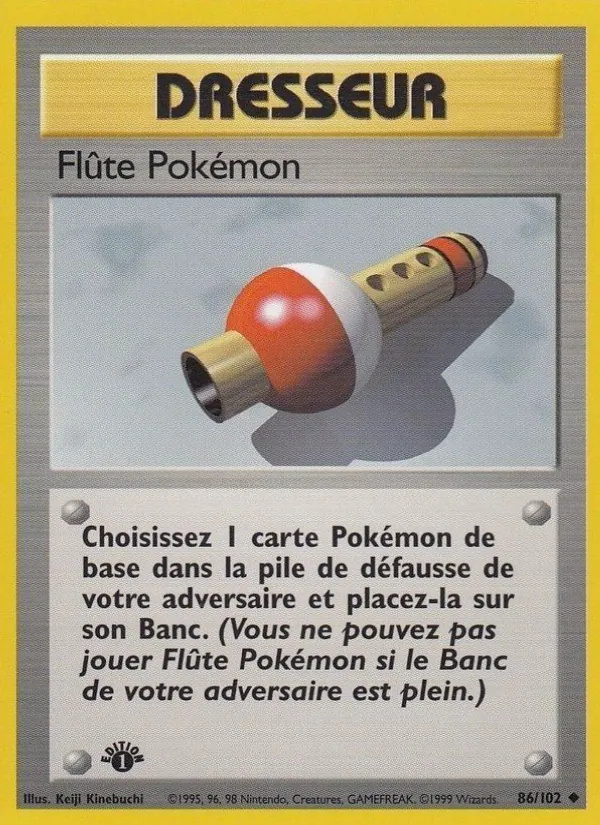 Flûte Pokémon 86/102 - Set de Base - Copyright 1999-2000 - Pokémon JCC