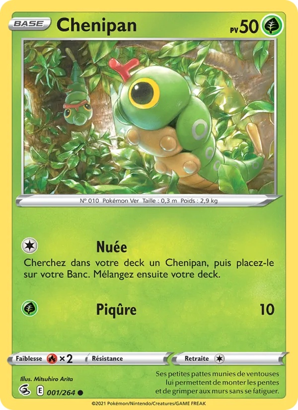 Chenipan 1/264 - Poing de Fusion - Pokémon JCC