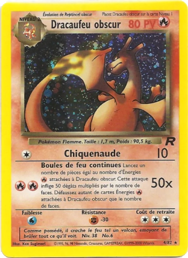 Dracaufeu obscur 4/82 - Team Rocket - 1re Édition - Pokémon JCC